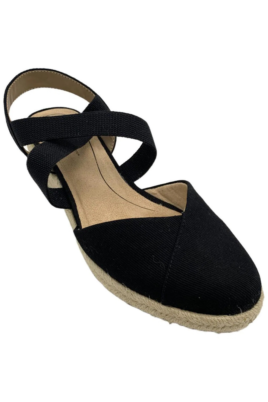 LifeStride Women's Kimball Espadrille Wedge Sandal Black - Wide